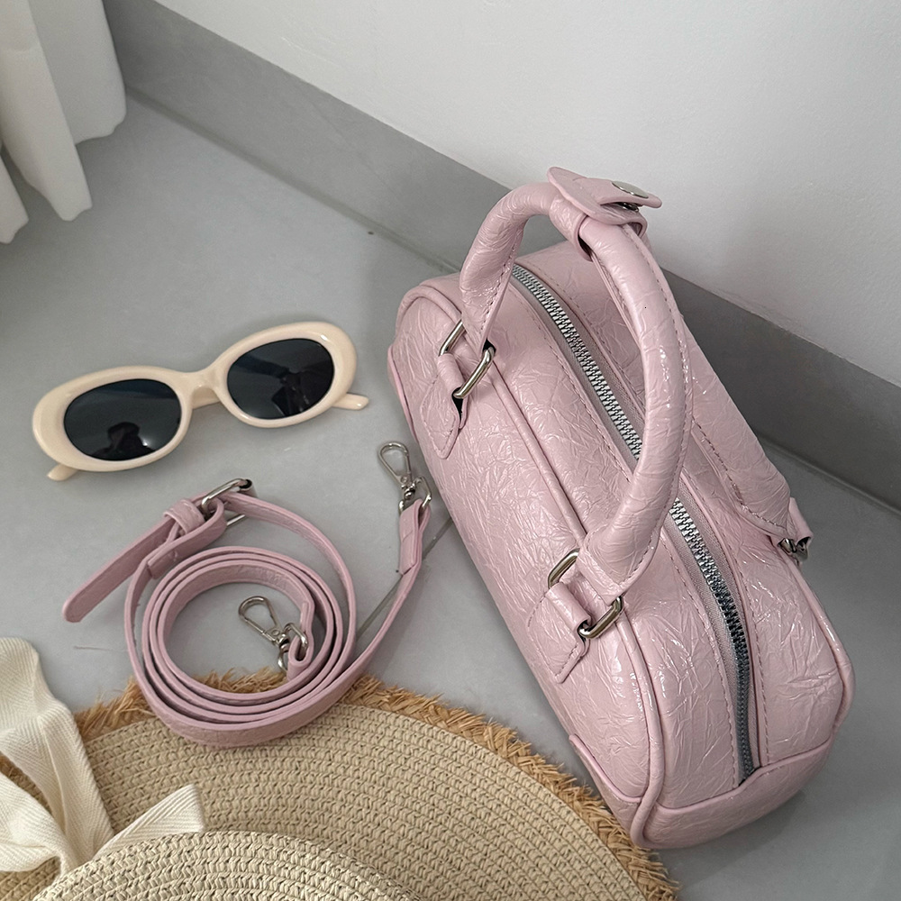 New Handheld Small Square Textured Commuter Niche Design Boston Single Shoulder Crossbody Mori Girl Pillow Bag ddmymarket