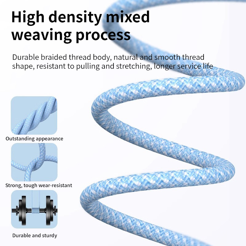 Durable USB Braided Cable Type C Charging Cord with Box Package for 1 meter