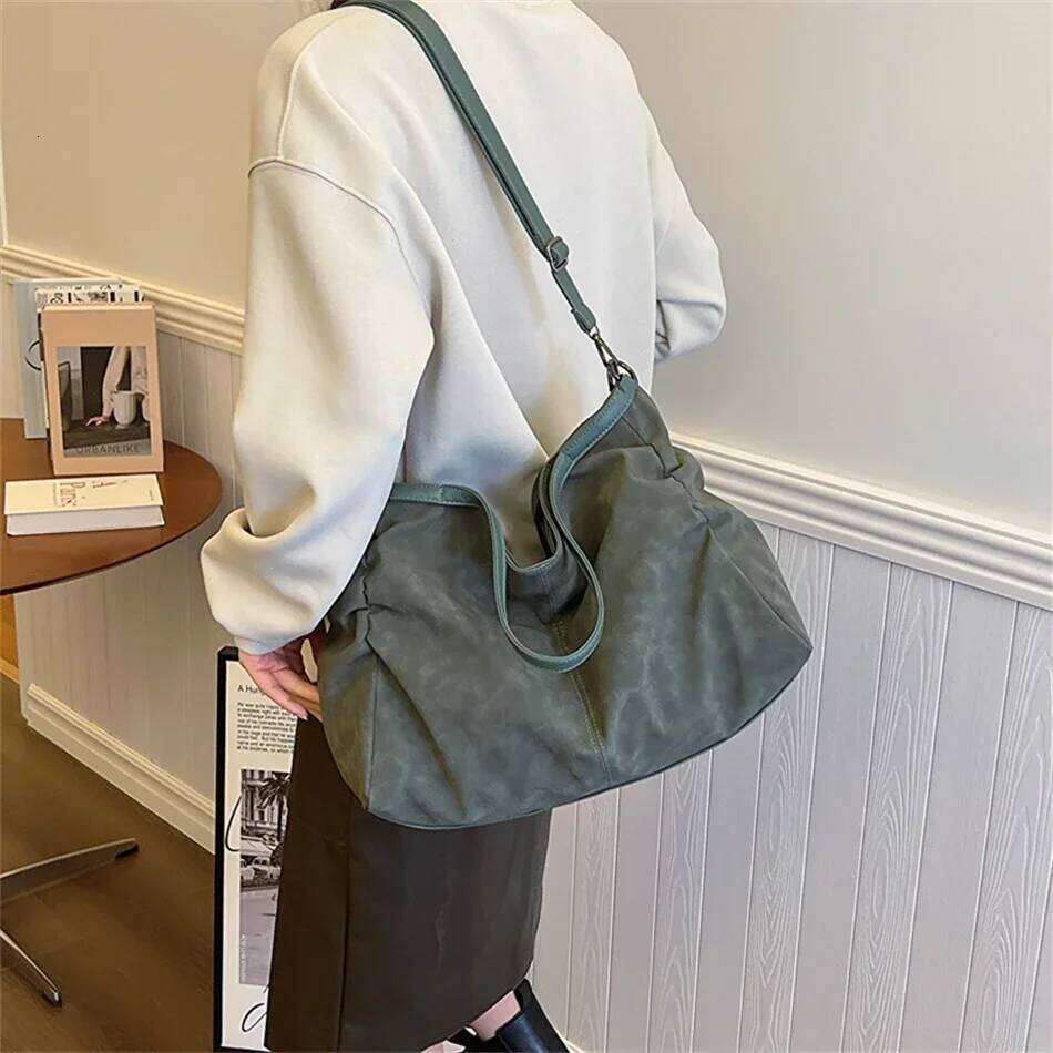 New Suede Casual Trave Handbags Totes Large Size Punk Style Shoulder Bags Shopping Bag For Women