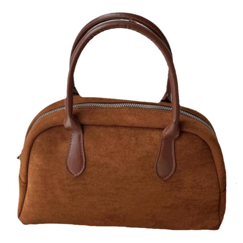 Korean Autumn Winter New Niche Design Ins Suede Handbag for Women Texture Versatile Commuting Bowling Bag ddmymarket