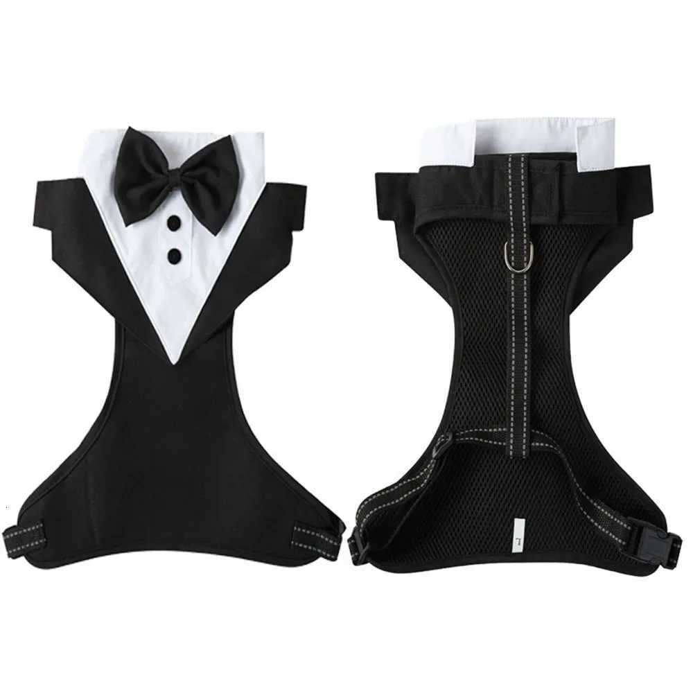 Dogs Tuxedo Wedding Party Suit Dog Formal Tuxedo with Bow Tie Pet Dog Vest Harness Outfit Wedding Attire Dog Tuxedo for Puppies XJ250813