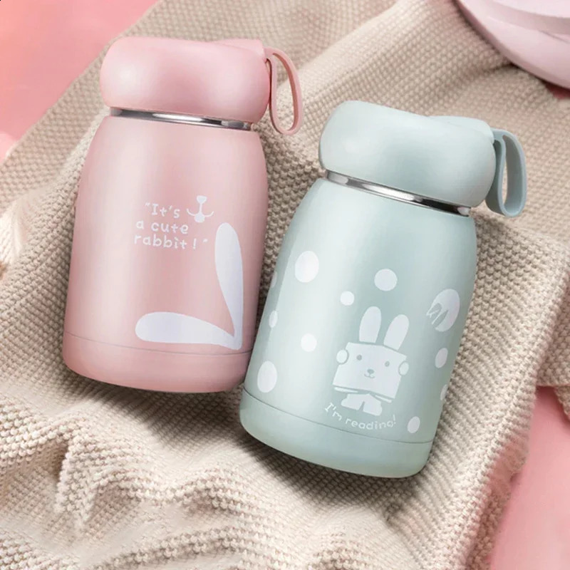 stampup Cute Thermos Portable Thermal Mug Stainless Steel Insulation Coffee Cup Vacuum Flasks Water Bottle for Girls Kid Gift 250812 W260226