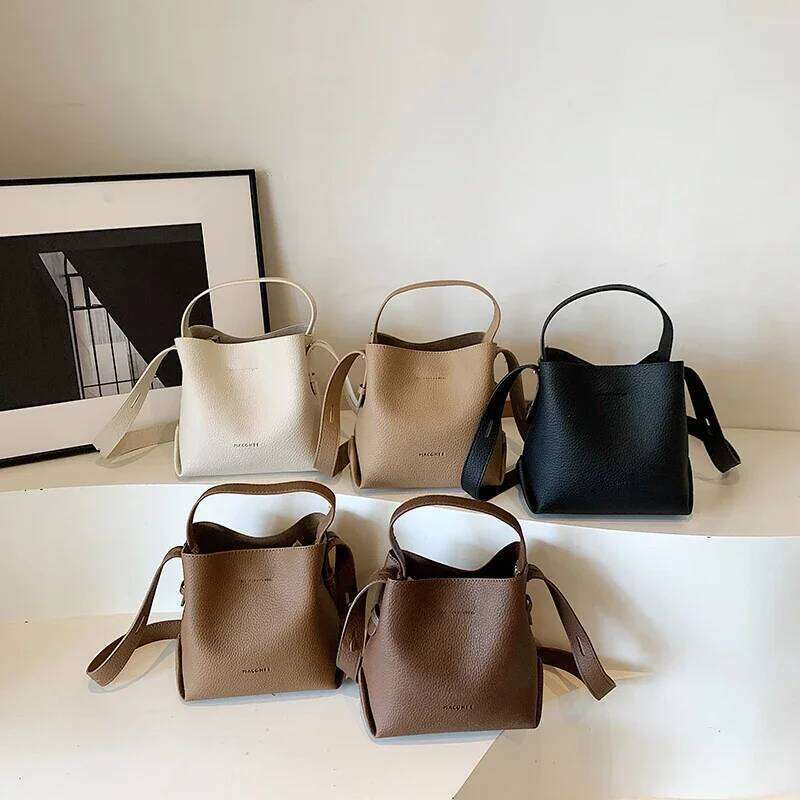 LEFTSIDE Small PU Leather Shoulder Bags For Women 2025 Y2k Korean Fashion Trend Female Bucket Crossbody Bag Lady Handbags
