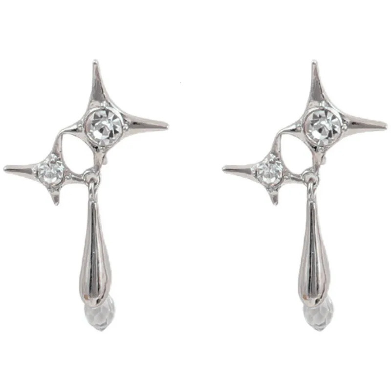 Y2K Four-pointed Star Drop Dangle Earrings for Women Harajuku Creative Gothic Pearl Cross Earings Fashion Punk Jewelry Accessory 250812