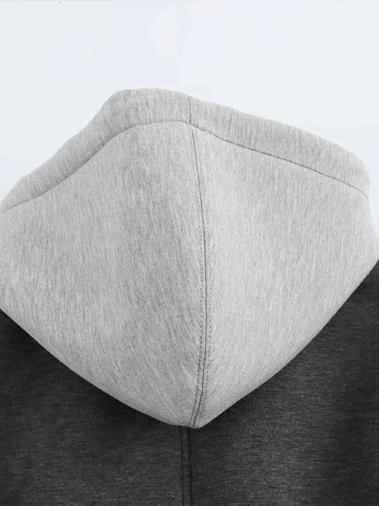 2025 Spring and Autumn New Style Detachable Hooded Splicing Temperament Casual Long Sleeve Coat Jacket Z250813