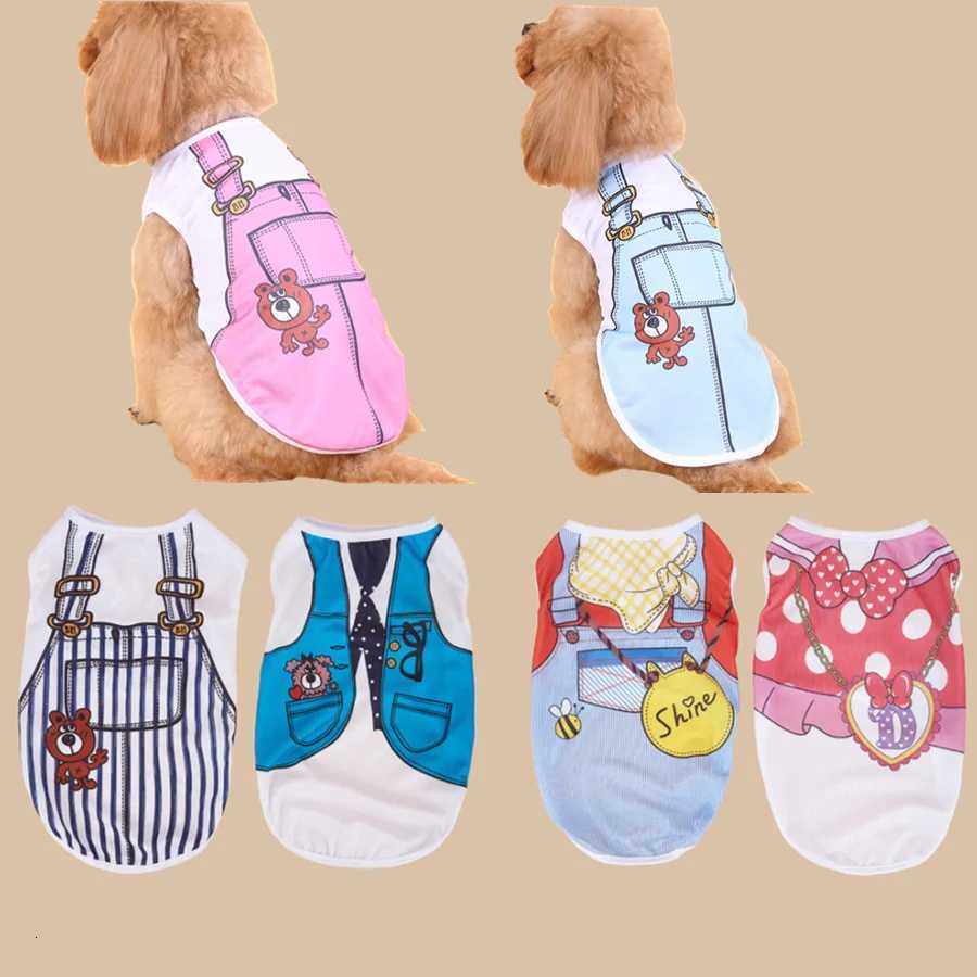 Summer Small Dog Clothes Pets Clothing Cartoon Dog Shirt Chihuahua T-shirt Puppy Vest Yorkshire Terrier Pet Clothes Dog Clothing XJ250813