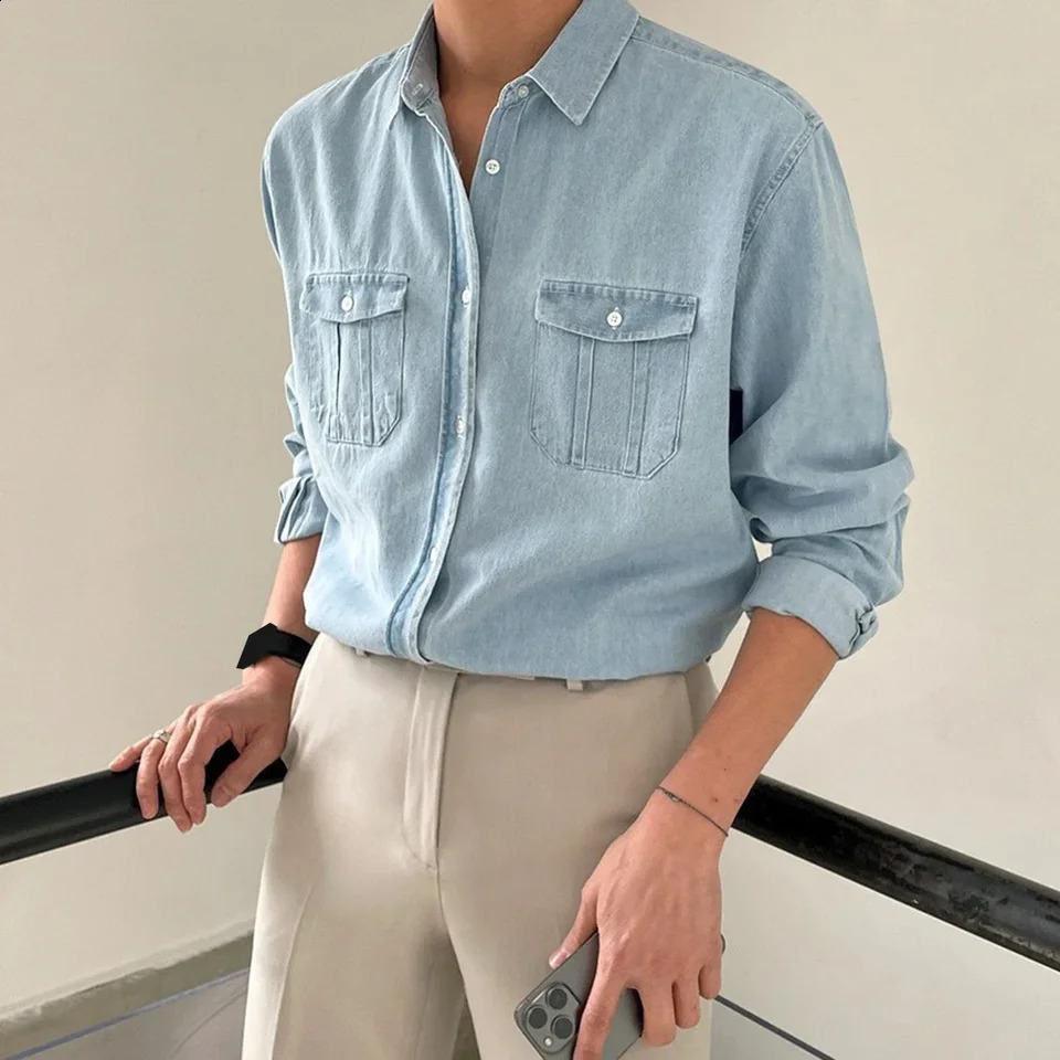 Casual LongSleeves Mens Shirt Casual Occasions Polyester Fabric Slight Stretch Solid Color Pattern Casual Lapel Jacket For Men 250811