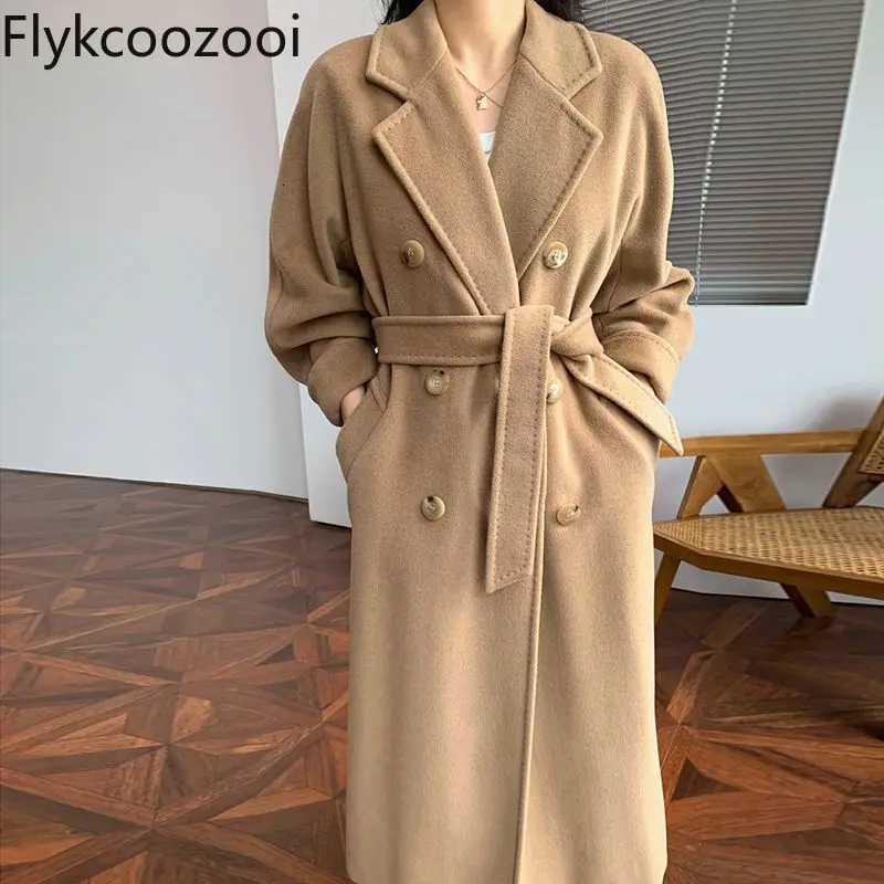 2024 Popular Autumn and Winter Long Double-sided Woolen Coat Female High-grade Foreign Popular Tweed Winter Jacket Women Z250813