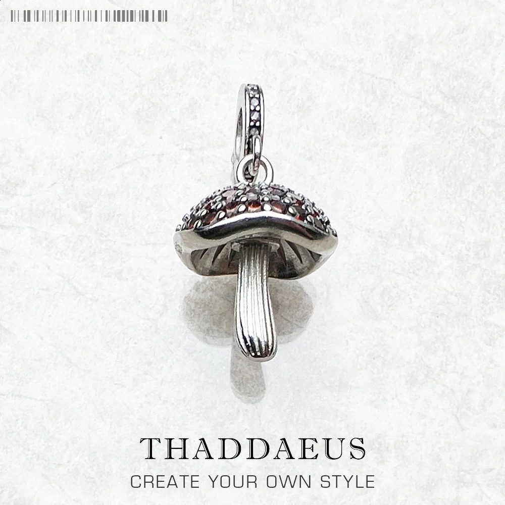 Trendy Mushroom Pendants Charm For Jewelry Making Bronze Color CZ Pave 925 Sterling Silver Gift For Women 250807