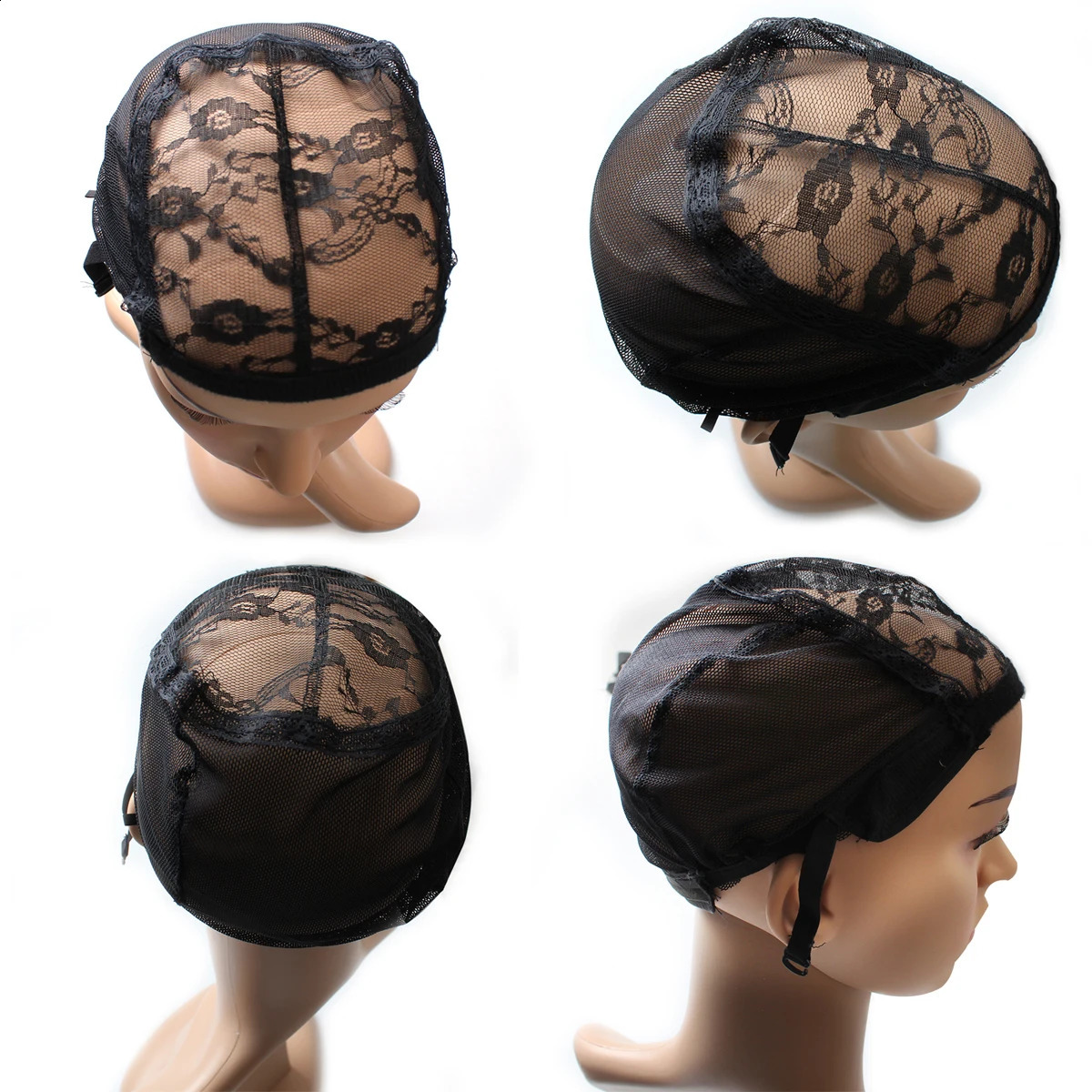 1Pieces Nylon Black Color Hair Net Wig Cap Lace Wig Caps For Wigs Hair Mesh Net Adjustable Straps for Women Men 250812