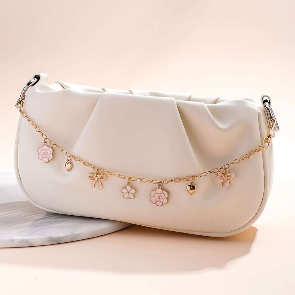 Hot Selling Metal Style Versatile Oil Drop Flower Pearl Wallet Crossbody Shoulder Bag Chain Pendant Accessory
