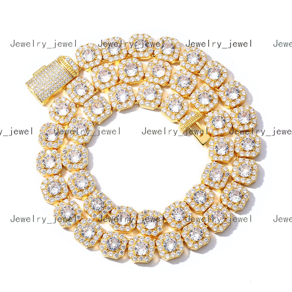 Hot Sale 36mm Silver Plated Chunky Cuban Link Chain14k Gold Moissanite Tennis Necklace Moissanite Cross Necklace 16 Inches