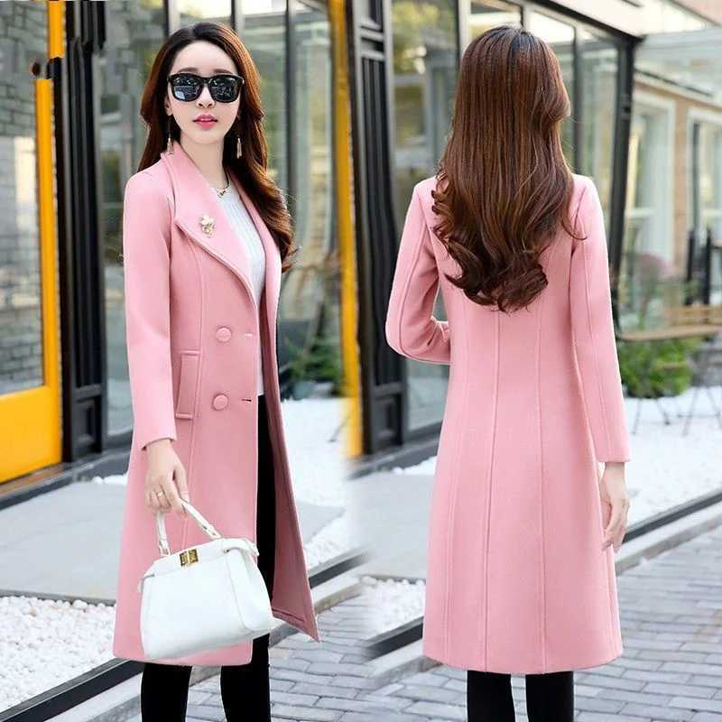 Woolen Coat For Women Mid To Long Style 2024 Autumn Winter New Korean Loose Slimming Woolen Coat Thick Windbreaker For Women Z250813