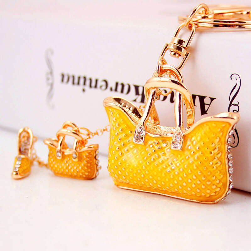 Creative Cute Women's Bag Rhinestone Handbag Metal Pendant Keychain Craft Small Gift 075