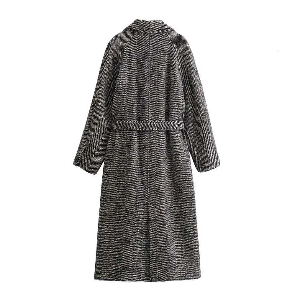 2023 UNIZERA Autumn/Winter New Womens Wear New Fashion Casual Belt Mid Length Twill Coat Coat Z250813