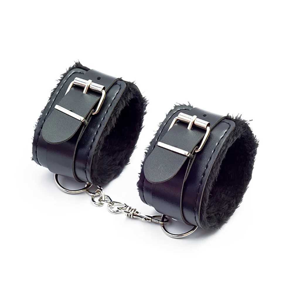 Adult Black Bondage Plush Sex Handcuffs Couple Role-Playing Bondage Shackles Ankle Shackles Holiday Party Birthday Adult Gift XJ250813