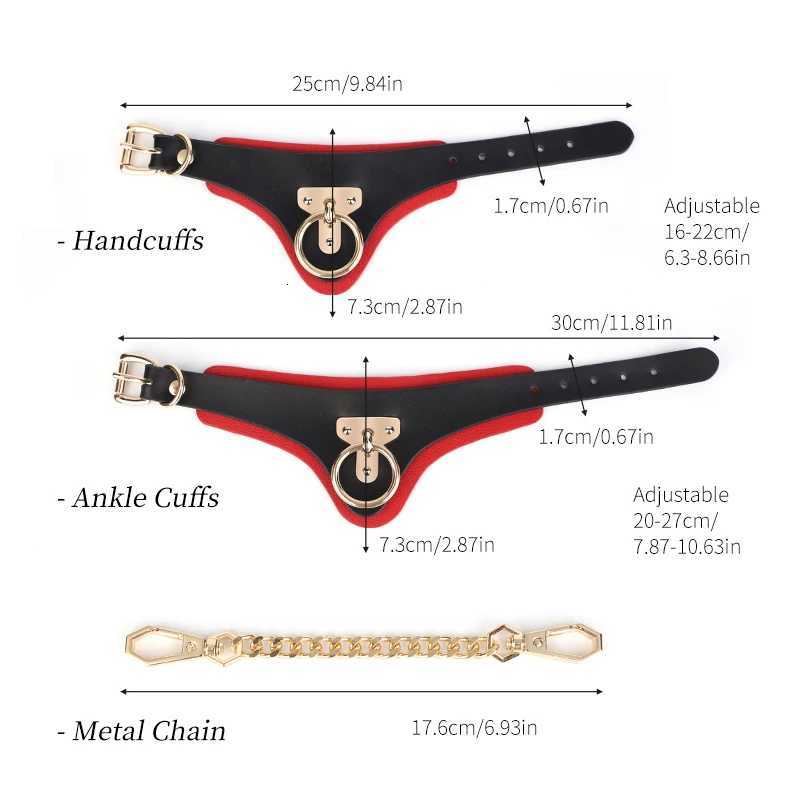BLACKWOLF Genuine Leather Handcuffs and Anklecuffs Bondage Toys for Couples Bdsm Toy Luxurious Quality for Sex Adult Games W250813
