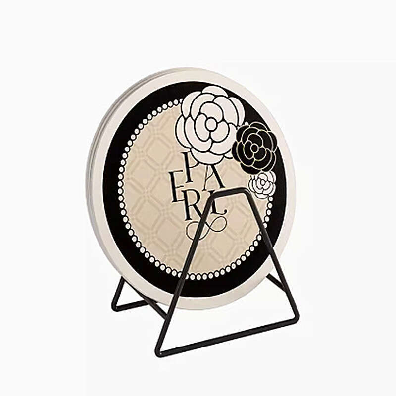 Light Round Coaster Heat Insulation Desktop Bar Mat Kitchen Water Absorption Silicone Pad Camellia Flower Placemat