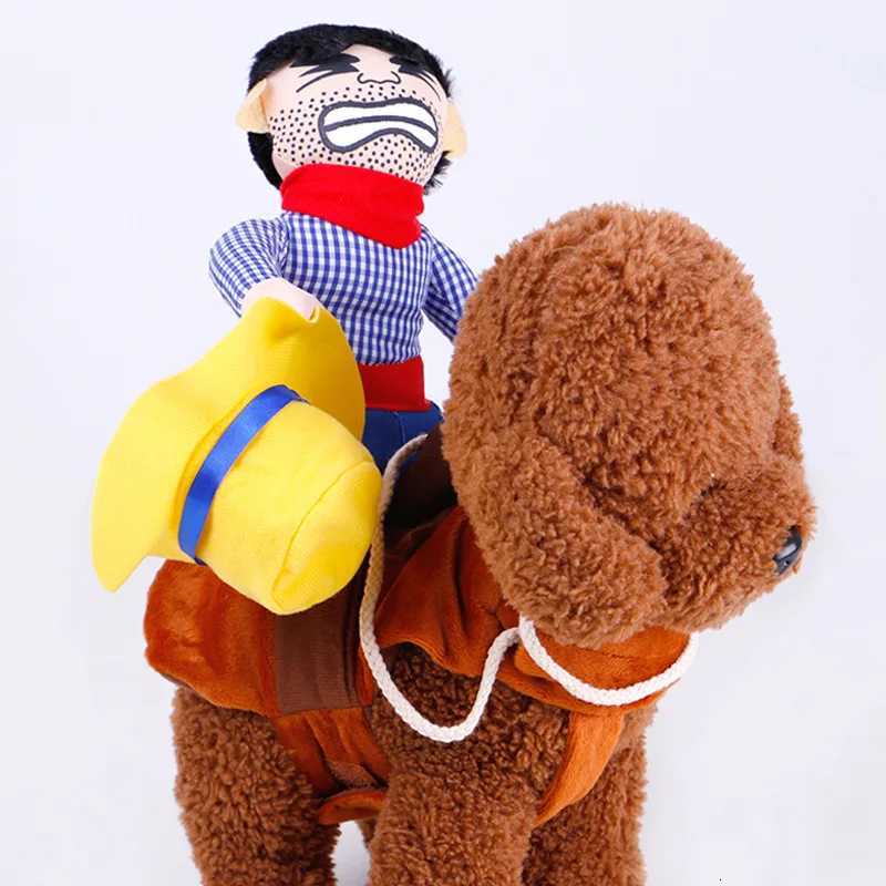 Dog Fancy Dress Horseback Riding Cosplay Costume Halloween Funny New Years Dog Suit Soft Breathable Clothes Dogs AccessoriesXJ250813