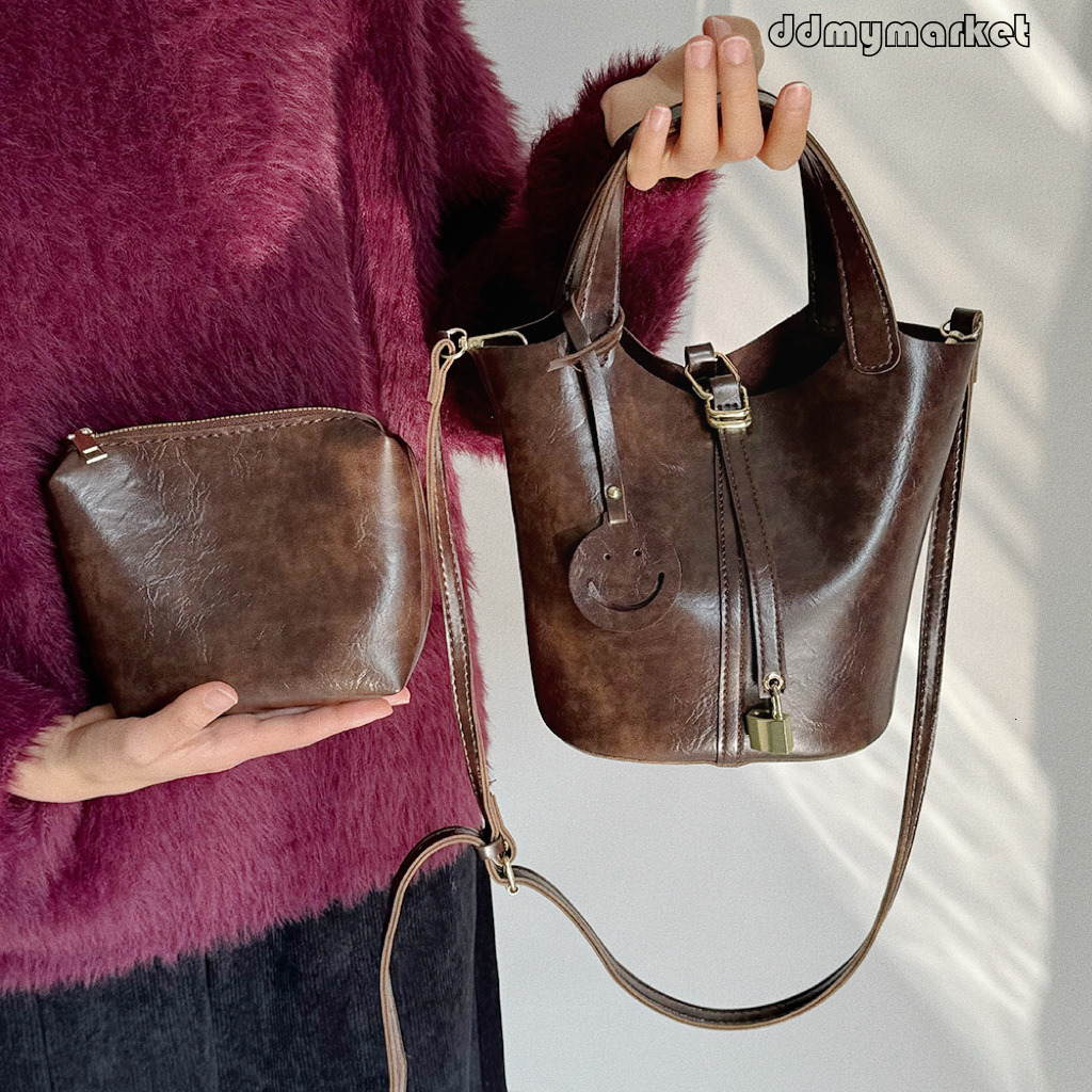 Maillard Handheld Basket for Women 2024 New Fashion Mother-Daughter Bucket Versatile Crossbody Bag Trendy ddmymarket