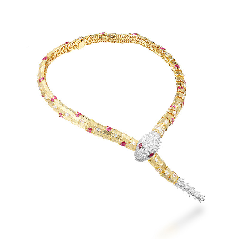 designer jewelry High-End Luxury Large Princess Snake Necklace Gold-Plated Exaggerated Snake-Shaped Texture Women Snake-Shaped Collarbone Chain