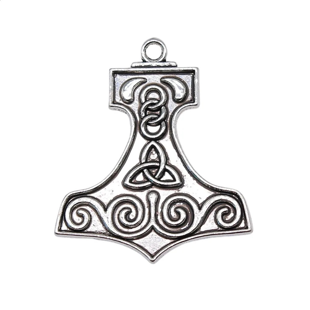 WYSIWYG 5pcs 40x34mm Antique Silver Color Boat Shape Triquetra Symbol Charms Pendant For DIY Jewelry Making Jewelry Findings 250807