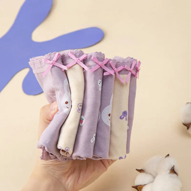 Girl Cotton Antibacterial Panties 3PCS Kid Cute Print Soft Comfort Briefs Baby Thin Breathable Underwear 3y Young Child Clothes 250812