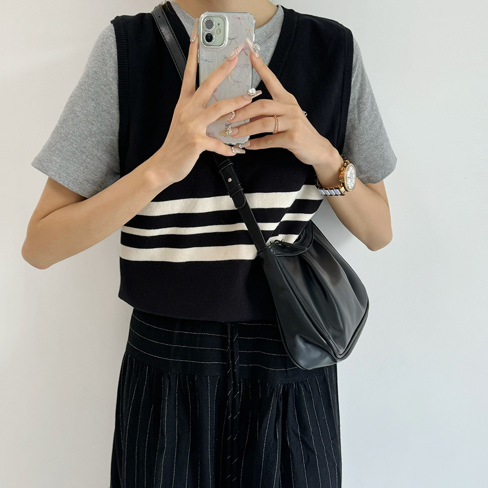 Gentle Style Korean Version Single Shoulder Crossbody Underarm Wrinkled Cloud Dumpling Baguette Women's Bag ddmymarket