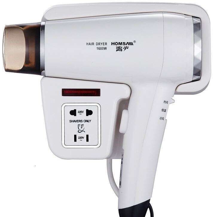 Hair Dryer For Home And Hotel Use Wall Mounted Three Adjustable Settings With Socket Constant Temperature Multi Functional