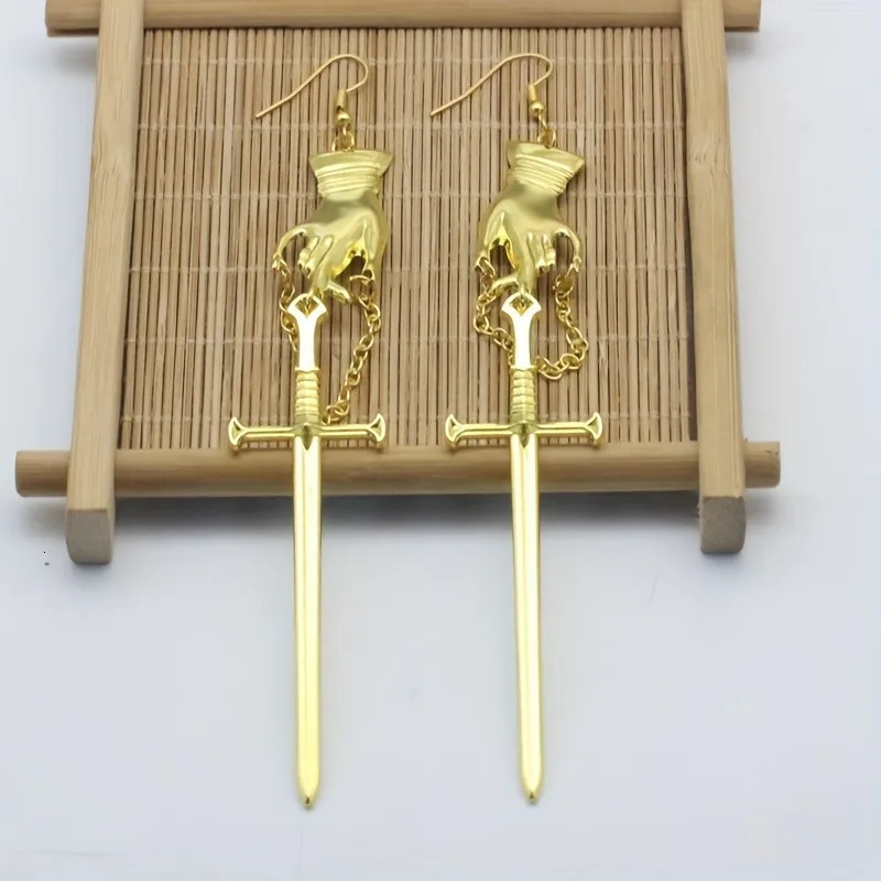 Gothic Punk Earrings for Women Swords Hand Earrings Statement Gothic Medieval Witch Mysterious Female Gift Halloween Jewelry 250812