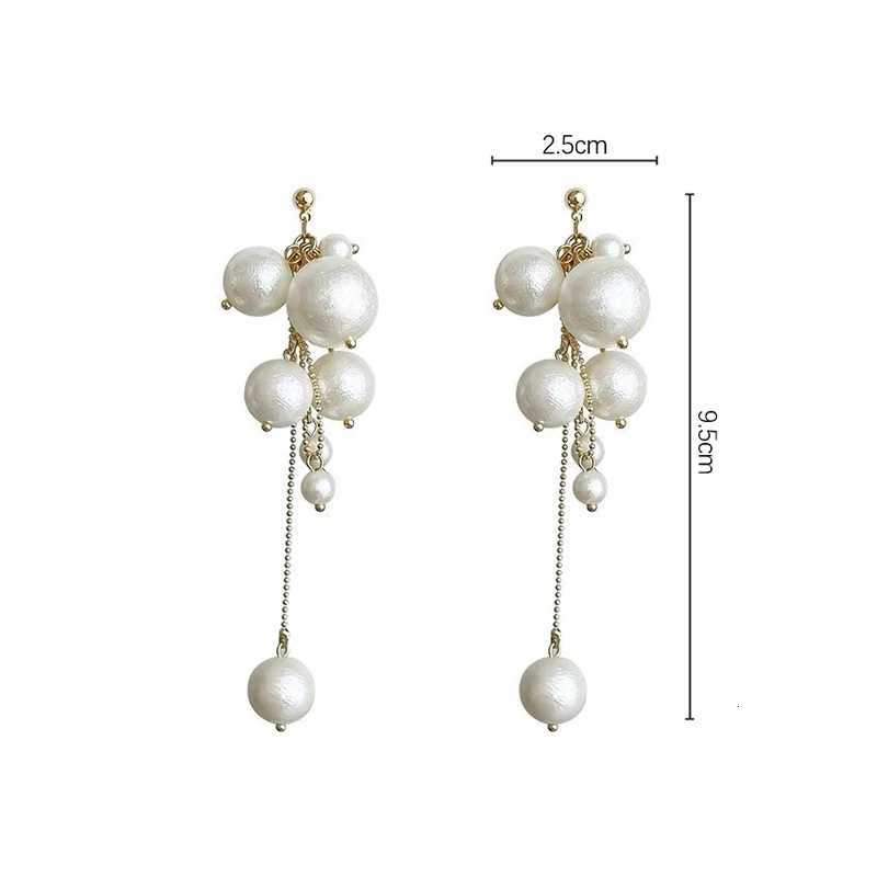 1Pair Elegant Pearl Long Tassels Earrings Fashion Dangle Earring For Women Girls Trendy Shiny Earrings Wedding Jewelry Gifts Y250812