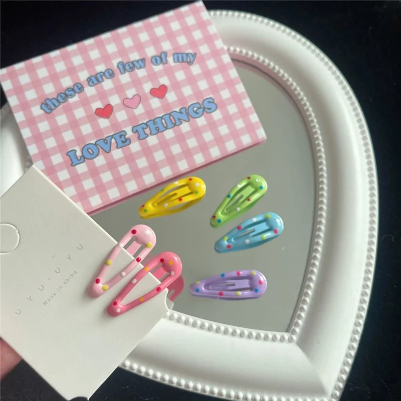 40Pcs/Lot DIY Children Hair Accessories 3cm Candy Color Hairpin Cute Mini Water Dropping Barrette Kids Headdress Girls Hair Clip 250812