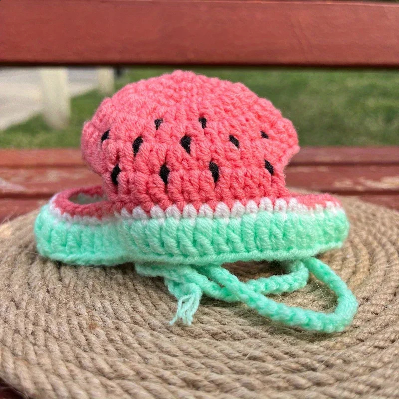 Cute Funny Cat Hat Watermelon Style Autumn Winter Pet Hat Puppy Kitten Knitted Hat Party Po Shoot Cat Accessories 250813