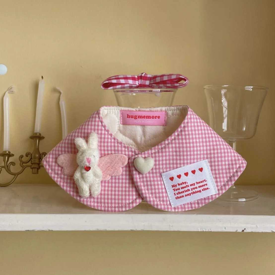 2-piece pet plaid bib and hairpin pet hairball towel cape for cats and dogs pet decorative plaid dress up your petXJ250813