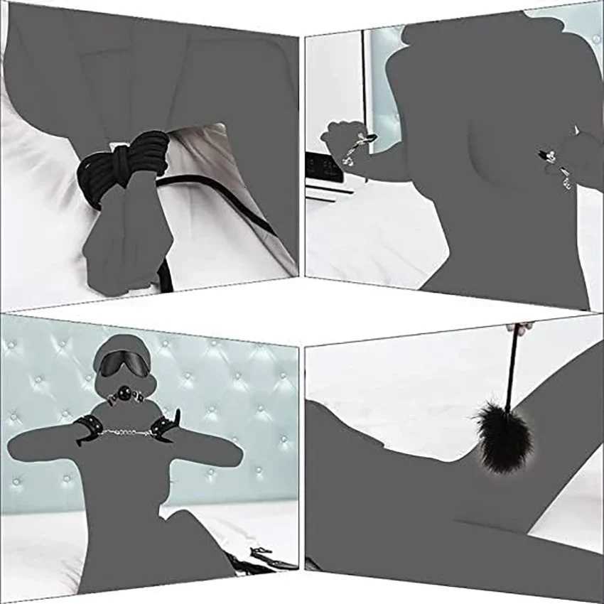 11 Pcs BDSM Leather Bondage Sets Restraint Kits Bondage Gear Accessories for Women and Couples Adult Sex Toy W250813