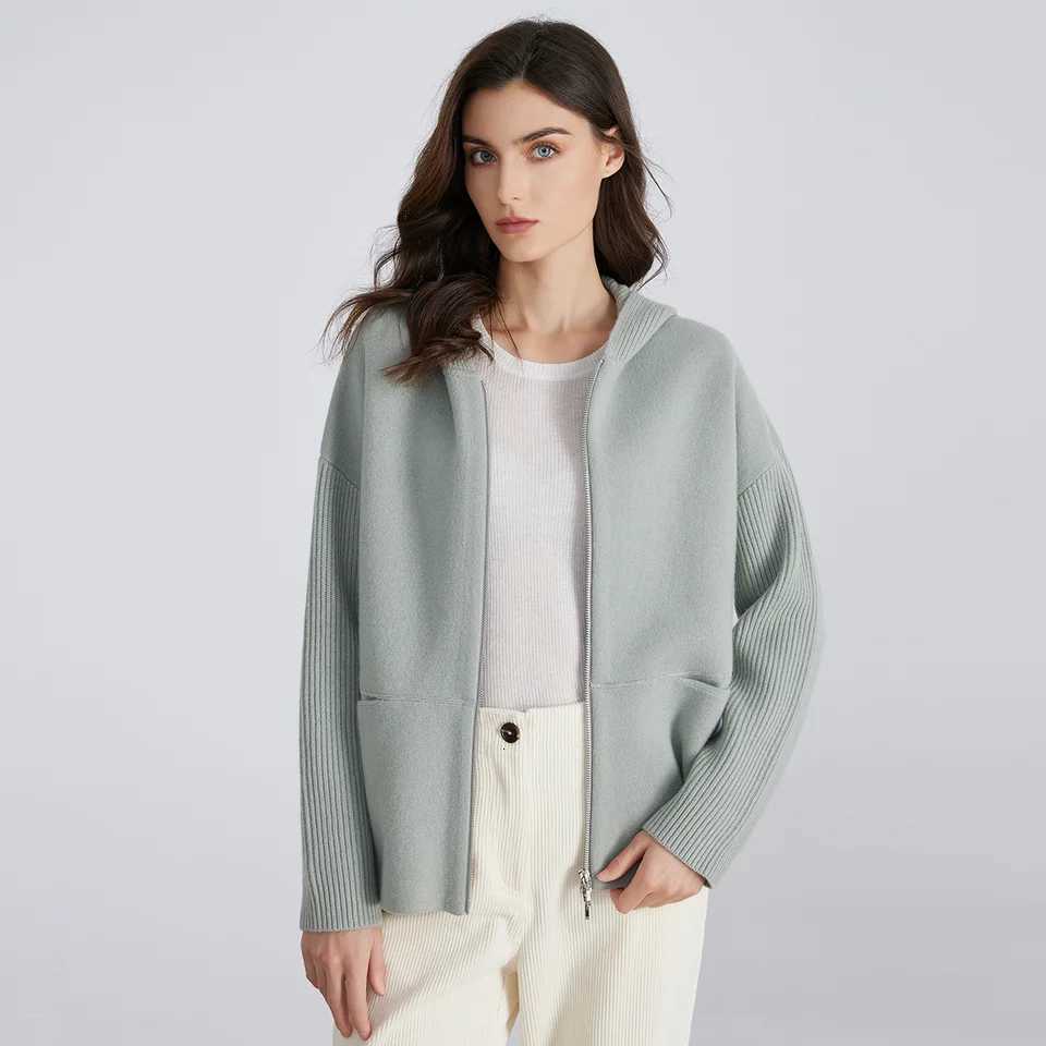 937 Brand Womens Clothing Hooded Wool Coats Winter Long Sleeve Clothes Z250813