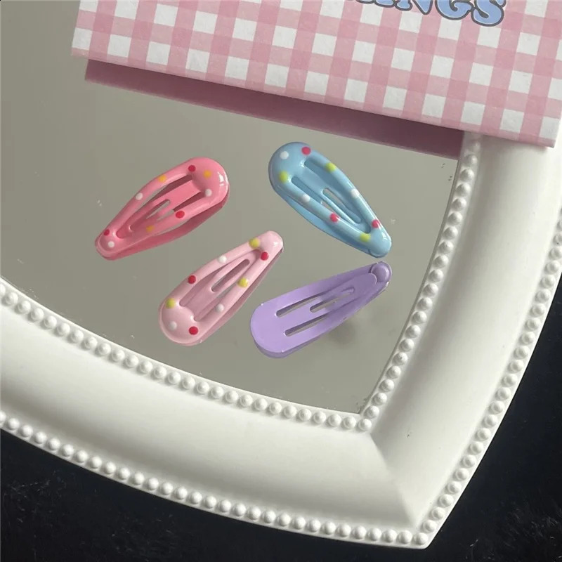 40Pcs/Lot DIY Children Hair Accessories 3cm Candy Color Hairpin Cute Mini Water Dropping Barrette Kids Headdress Girls Hair Clip 250812