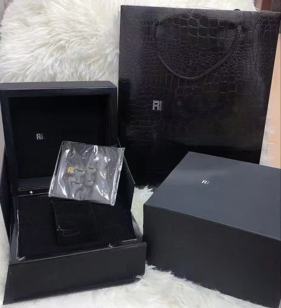 Watch Boxes Designer Black Watch Boxes With Full Set For Watch Bags Display Box Packaging Box