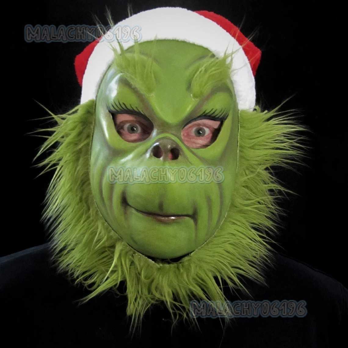 Grinch Mask 2023 New Green Monster Gloves Cosplay Santa Hat the Grinch H250813
