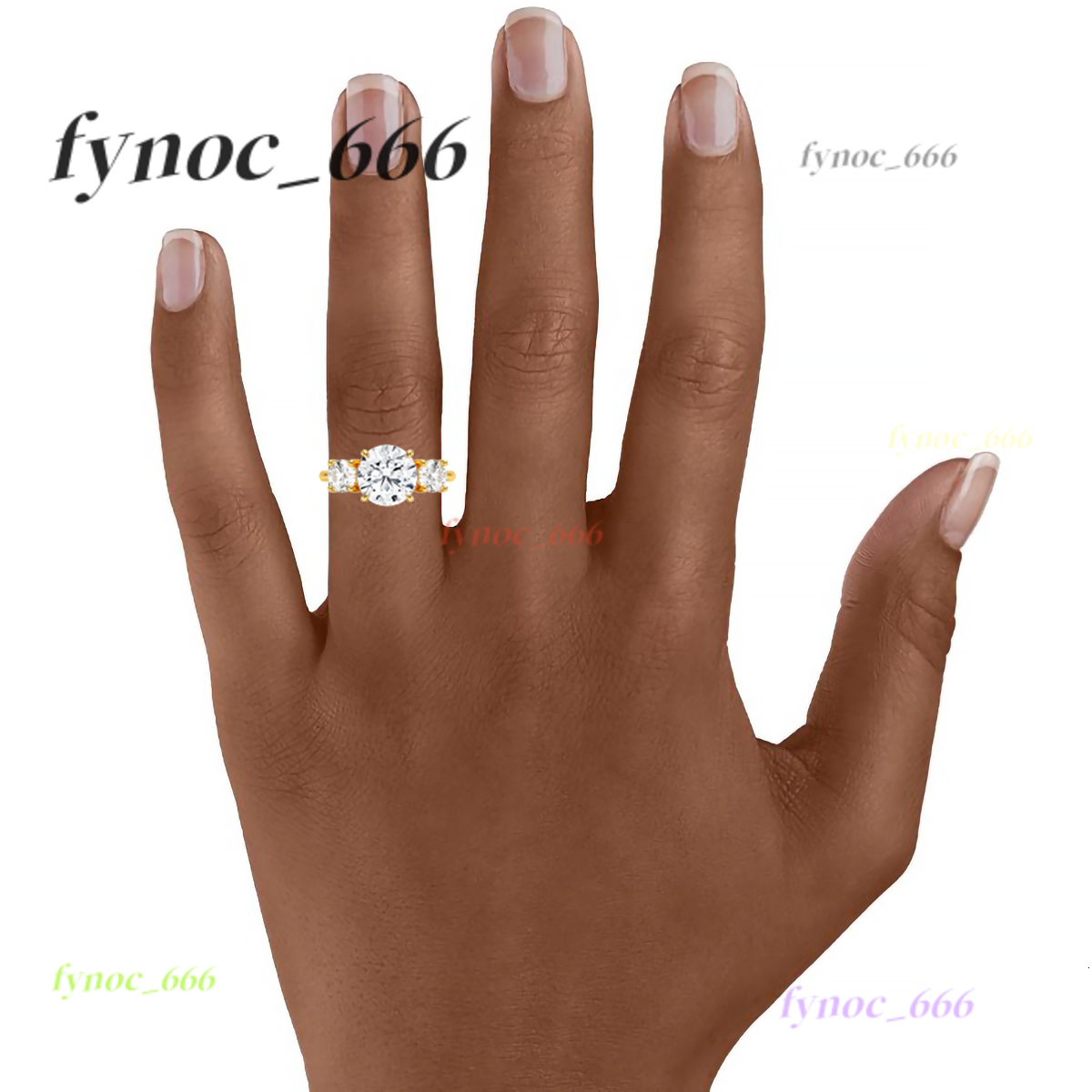 Fine Jewelry Manufacturer Women Valentines Day Gift Classic 4 Prong 3 Stone Moissanite Hollow 14K Gold Ring