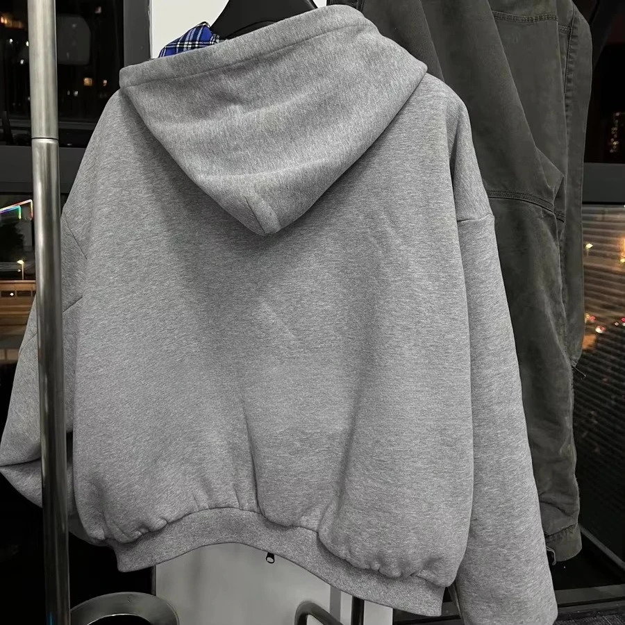 Autumn Shoulder-fall Striped Reversible Two-wear Cardigan Hoodie Blue Plaid Pattern Classic Jacket Men Loose Trend Top 250812