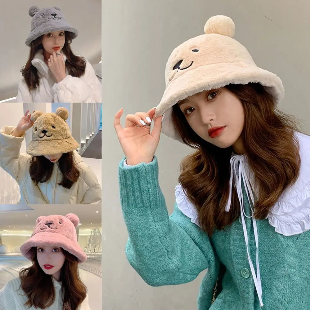 Fashion Warm Thick Basin Hat Soft Plush Fisherman Hat Fur Bucket Hat 250808