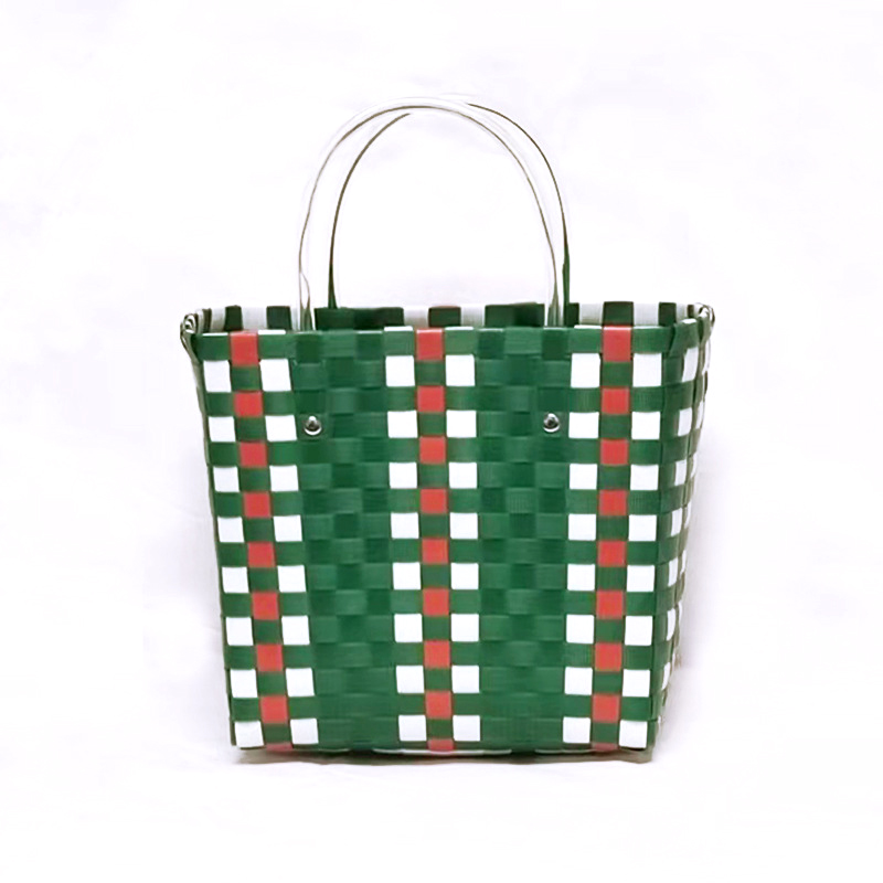 New plastic woven vegetable basket beach bag women's spring and summer handbag portable picnic basket