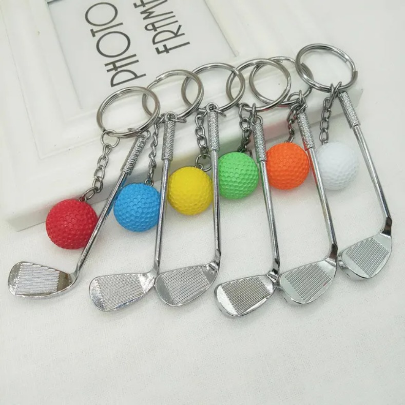 Creative Mini Golf Keychain Bag Charm Pendant Ornaments Women Men Kids Key Ring Sports Fans Souvenir Birthday Gift Whole Z 8.2-9