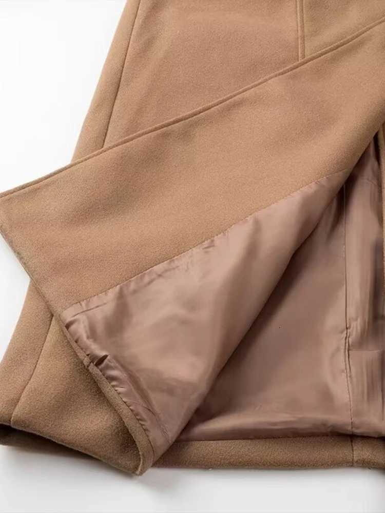 New Autumn Womens Clothing European and American Style French Design Sense Fashionable Versatile Casual Style Long Woolen Coat Z250813