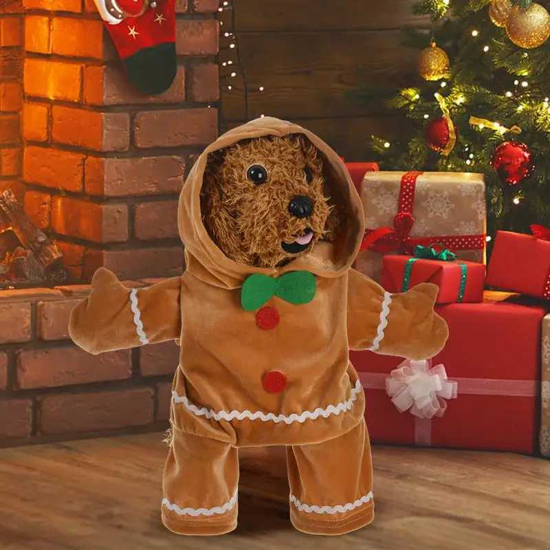 Dog Gingerbread Costume Soft Puppy Costume Hoodie Gingerbread Man Pet Puppy Cat Stand Up Costume For Cats Dogs Puppy Pets XJ250813