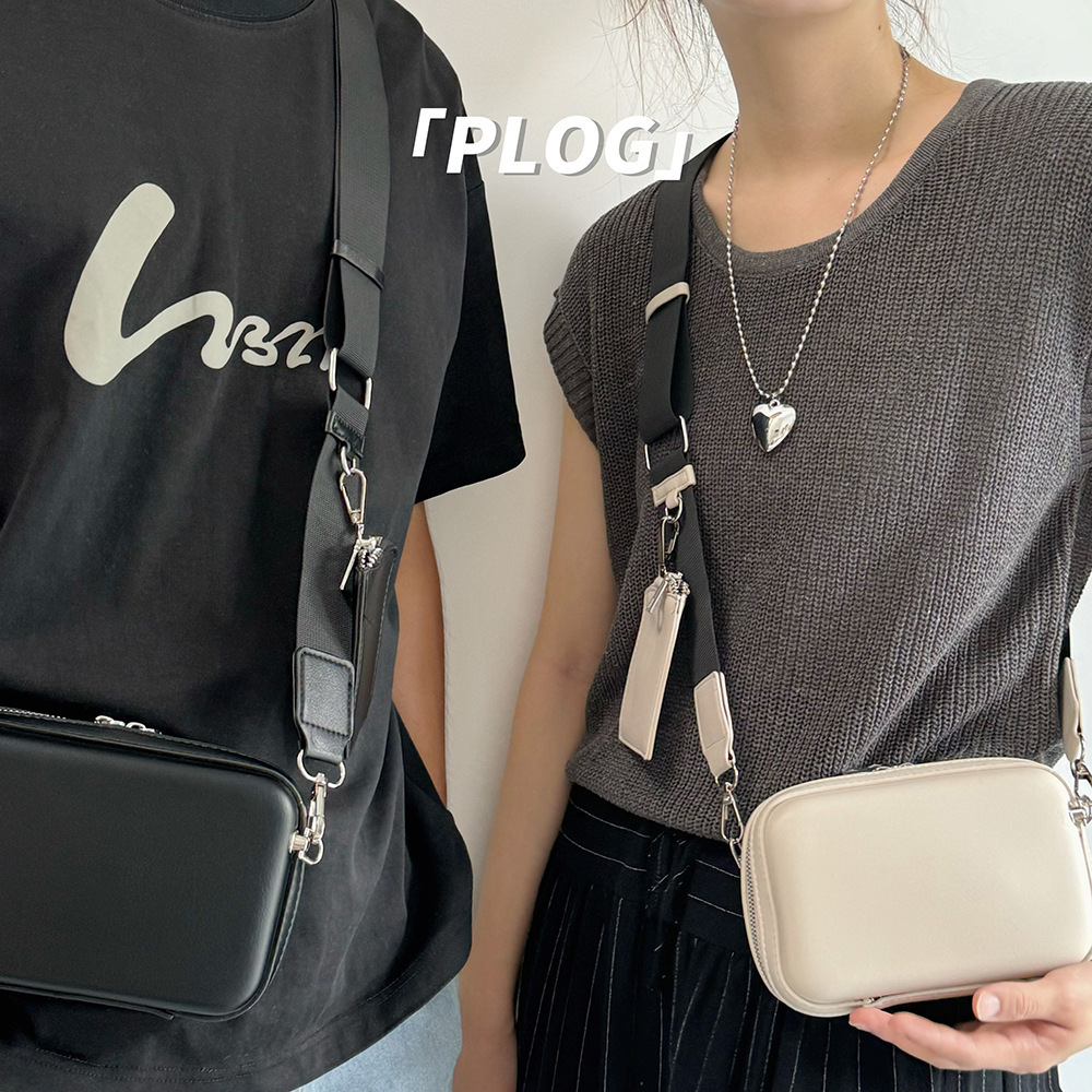 Box Laminated Couple Matching Square Cool Handsome Wide Shoulder Strap Sports Style Men's Bag ddmymarket