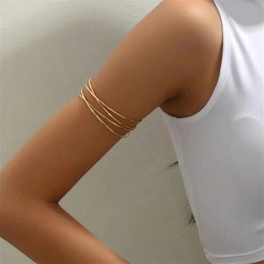 Obega Korean Multilayer Gold Color Cuff Bracelet For Women Punk Style Metal Bracelet Minist n Ins Daily Wear Party Jewelry 250812