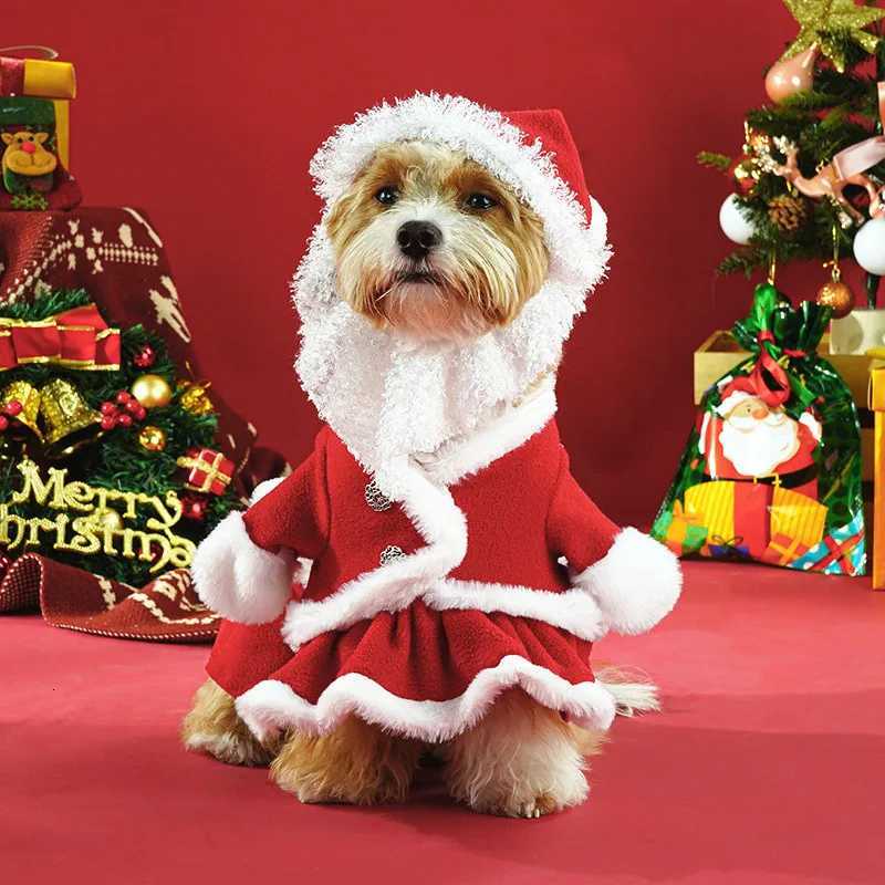 New Christmas Warm Plush Dog Jumpsuit Clothes for Small Medium Dogs Cats Overalls Puppy York Chihuahua Pet Supplies XJ250813