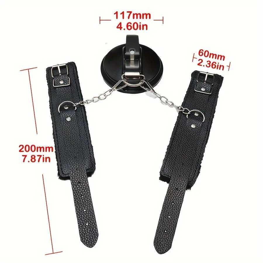 1 Set of Suction Cups + Plush Handcuffs Adjustable for SM Sex Games BDSM Restraint Props Couple Sex Toys XJ250813